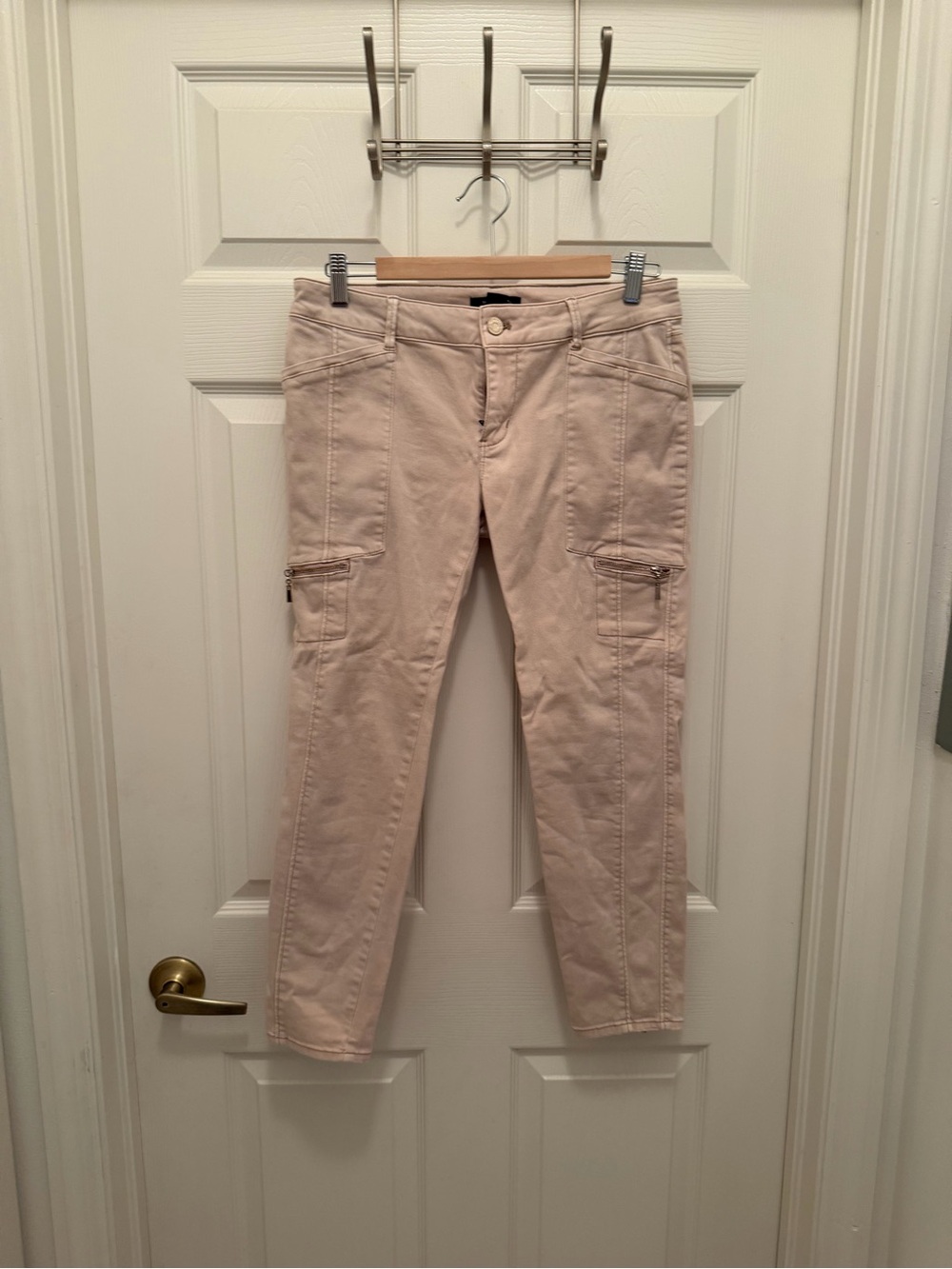 White House Black Market Women's Skinny Cargo Jeans - Blush